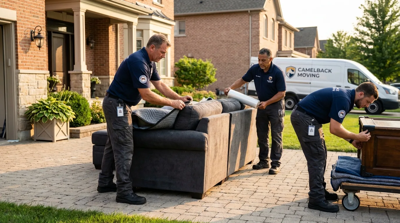 Large estate moving crew wrapping furniture in Alexandria, IN